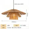 Luminária de teto de corda para restaurante, luminária pendente estilo chapéu de palha Zen vintage, estilo japonês wabi-sabi para quarto, escritório, casa de temporada, luminária para balcão de bar