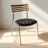 Sillas de Comedor Transfronterizas, Muebles de Restaurante de Moda, Taburetes de Panel de Metal de Hierro Estilo Vintage, Sillas Simples con Funda Suave