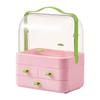 Caja de almacenamiento de cosméticos para dormitorio, escritorio, caja con acabado a prueba de polvo, tocador, productos para el cuidado de la piel, transparente con tapa, caja de cosméticos al por mayor