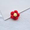 Grampo de cabelo infantil com flor de cinco pétalas em crochê puff, elástico de cabelo, acessórios semi-acabados, materiais para joias DIY, acessórios