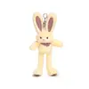 Jinnew Original Nuevo Conejo de Peluche con Oreja de Tirar de Acero Colgante Colgante de Muñeca de Peluche Sorpresa Creativa