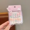 Novas Unhas Infantis Removíveis Vestíveis na Caixa para Meninas, Adesivos de Unha Removíveis, Adesivos de Unha Exquisitos de Desenho Animado, Peças de Unha