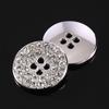 Botões Redondos de Strass de Quatro Olhos, Casacos Femininos de Alta Qualidade, Casacos de Lã, Ternos, Suéteres, Botões de Metal, Botões Decorativos para Roupas