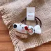 Lindo Anillo de Pelo de Animales Oscuros de Tela de Algodón Grande para Niños Par de Cuerdas para el Cabello Grandes Bordadas para Niñas