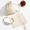 Bolsas de Algodón y Lino con Cordón al por Mayor, Bolsitas Dobles con Cordón para Joyería, Bolsas para Guardar Pulseras, Bolsas de Regalo Personalizables con Logo