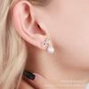 Pendientes de Perlas de Agua Dulce Naturales para el Día de la Madre, Simples y de Moda, Pendientes con Corazón Femenino, Colgantes de Oreja con Lazo, Disponibles Exclusivamente para Venta Transfronteriza
