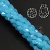 Material de cuentas hecho a mano para manualidades, accesorios de flores, cuentas sueltas, cristal, agujero mediano, cuentas de gota 10x 15 mm 50/tira