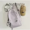 Mochila Escolar Xadrez Textura Ondulada Roxo Laranja Macio Estilo Casal Cor Sólida Atmosférica Mochila para Campus, Trajeto, Acampamento, Viagem