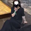 Nuevo Vestido Largo Elegante Adelgazante de Corte Holgado Verano 2026, Nuevo Estilo Chino con Bordados Intrincados, Vestido de Cuello en V para Mujer