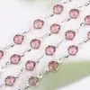 Cadena de Diamante de Vidrio con Borde de Zircón de Color Conservante Color Cobre Puro 6.8mm Accesorios para Joyería DIY Pulsera Materiales Hechos a Mano