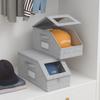 Gorra de Béisbol Amazon Transfronteriza Caja de Almacenamiento con Ventana Visual Ropa Interior de Tela con Tapa Cesta de Almacenamiento Plegable Multipropósito
