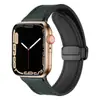 Novo Produto Transfronteiriço Adequado para Pulseira de Relógio Huawei Pulseira de Silicone Couro 20/22mm Pulseira de Pulso Pulseira com Fivela Dobrável Magnética