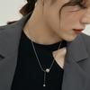 Nuevo Collar de Bolas Grandes y Pequeñas Estilo Coreano para Mujer, Cadena para Clavícula con Borla de Moda Retro, Cadena para el Cuello Ins Estilo Hip-Hop