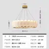 Estilo Francês Luz de Luxo Moderno Simples Sala de Estar Lustre de Concha Novo Estilo Estilo Creme Pena Restaurante Nórdico Anel Lâmpada Principal