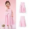 Faldas para Niñas Balabala Vestidos para Niños Estilo Verano 2025 Vestido de Princesa a Cuadros sin Mangas para Niños Pequeños Dulce