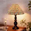 Lámpara de mesa de lino hecha a mano, estilo campo francés, vintage natural, nórdico, wabi-sabi japonés, estilo bosque, rayada, de lunares, mesita de noche de dormitorio
