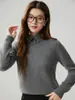Suéter de Caxemira com Gola Outono/Inverno 2026 Novo para Mulheres com Fechamento de Botão Malha Casual Solta Emagrecedora Camada Base