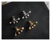 Años Luz de Distancia ~ Plata S925 chapada en oro de 14K con textura de estrella brillante exquisitos aretes retro multiuso aretes para mujer