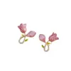 Pendientes de Tulipán Rosa Estilo 2025Ins Pendientes de Flor Dulces Elegantes de Celebridad de Internet Pendientes de Esmalte Modernos y Exquisitos