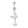 Venda Direta de Fábrica Sexy Menina Quente Aço Inoxidável Piercing Umbigo Unha Gota D'água Borboleta Flor Amor Zircônia Incrustada Anel de Umbigo