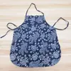 Delantal Infantil Puro Hecho a Mano Algodón Estampado Azul Medio Delantal Ropa para Recolección de Té Tour de Estudio Estilo Étnico Paño para la Cabeza