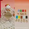 Colgante cuadrado de oro puro 999 "Éxito Instantáneo" serie de llaveros de cuero con cordón para promoción en transmisiones en vivo de TikTok