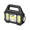 Luz Portátil a Energia Solar Transfronteiriça LED Holofote Multifuncional Cob Outdoor À Prova d'Água Power Bank Recarregável Lanterna de Luz Forte