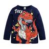 Ropa para Niños Primavera y Otoño 2026 Camiseta Delgada de Manga Larga para Niños Cuello Redondo Dinosaurio de Dibujos Animados Camiseta Base Casual