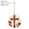 Colgante de Cruz de Madera Transfronteriza, Decoración Navideña Colgante de Pared de Madera, Decoración Religiosa de Pared para el Hogar, Fiesta de Pascua