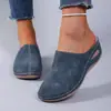 Pantuflas de Mujer Cerradas con Suela Gruesa Transfronterizas 2026 Comercio Exterior Otoño Nuevo Talla Grande Puntera Redonda Forradas de Felpa Cuña Pantuflas Venta al por Mayor