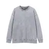 Sudadera Nueva de Estilo Americano Lavada Pesada con Cuello Redondo para Otoño e Invierno, Top de Felpa Casual Holgado Unisex, Chaqueta Versátil para Parejas