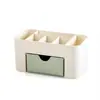 Caja de Almacenamiento Cosmético con Cajón Organizador de Brochas de Maquillaje Joyería de Escritorio Cuidado de la Piel Caja para Labiales Tocador Mesa de Tocador