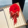 Accesorios para el Cabello Estilo Año Nuevo 2026 Estilo Chino Lindo Moño Cinta Borla Goma para el Cabello Festivo Rojo Brillante Adorno para la Cabeza Hanfu
