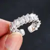 Anillo Abierto de Lujo Cruzado Incrustado con Circonita Venta Caliente Súper Brillante Moda Sensación de Alta Gama Versátil para el Trabajo Anillo para el Dedo Joyería de Mano