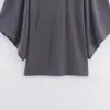 Venta al por mayor de Ropa para Mujer Transfronteriza Verano 2025 Nuevo Estilo Europeo y Americano Camiseta Suelta de Manga Corta Tops Decorativos en Capas para Mujer