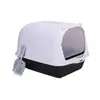 Arenero grande completamente cerrado con puerta Inodoro para gatos a prueba de olores Arenero de tapa abatible de tres capas Suministros para mascotas gatos