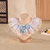 Babero de Encaje Específico para Mascotas con Lazo Cuadros Accesorios para Perros Babero para Gatos Bufanda de Cuello Retro con Piedras Preciosas