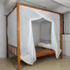 Mosquiteiro de Gaze de Algodão com Criptografia de Fio Duplo e Tecido Espessado, Estilo Tradicional, Porta Única, à Prova de Poeira, com Varetas de Bambu e Cordas para Amarrar