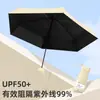 Sombrilla de Protección Solar con 40% de Descuento, Corta y Compacta de Solo 16 cm, Paraguas de Bolsillo Portátil, Protección UV, Paraguas Plegable Tipo Tarjeta para Hombres y Mujeres