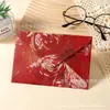 Envelope Estilo Western High-End Estilo Nacional Retro Fresco Flor de Peônia Linguagem das Flores Côncavo e Convexo Convite Bênção Feriado Papelaria Geral