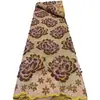 Tecido de renda com bordado de cachos florais completos, tecido de renda de bordado duplo para roupas femininas, Renda Guipure