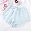 Shorts de segurança feminino, leggings caseiros sem costura de seda gelada, estilo fino de verão, tamanho grande, anti-exposição, shorts que não enrolam, branco