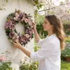 Nueva Corona de Primavera Corona de Flores Silvestres de Texas Primavera y Verano Puerta Principal Vegetación Artificial Decoración de Jardín Transfronterizo Amazon