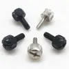 Tornillos M4 de Cabeza Única, Estriado Recto, Apriete Manual Continuo, Cabeza Redonda, Ranura Cruzada, para Fijación de Chasis, Niquelados, Zincados en Negro