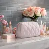 Bolsa de Cosméticos Abierta Esponjosa Personalizada para Mujer, Viaje Casual Portátil, Cierre de Cremallera, Cosmético Portátil, Bolsa de Almacenamiento para Artículos de Tocador