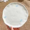Belleza atemporal - Set de vajilla de cerámica de alta estética con forma de gota de lluvia, tazones y platos para uso doméstico, tazón para avena del desayuno, plato para ensalada de verduras