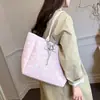 Bolso para Mujer 2026 Nuevo Estilo Coreano Simple Bolso de Lona con Lunares Bolso Tote de Gran Capacidad para el Viaje Diario Bolso de Mano Bolso de Hombro