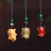 Madera de Secoya Palo de Rosa Sándalo Sándalo Verde Gato Bailarín Colgante para Teléfono Móvil Accesorios Colgante Llavero Colgante Vivo