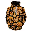 Suéter Masculino com Gola Alta e Capuz 3D com Estampa Digital de Animação Cartoon de Halloween da Amazon Cross-border 2023