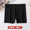 Shorts de Seguridad para Mujer Anti-Exposición Seda de Hielo Sin Costuras Ajustados Negros Verano Sin Enrollar Shorts de Seguridad